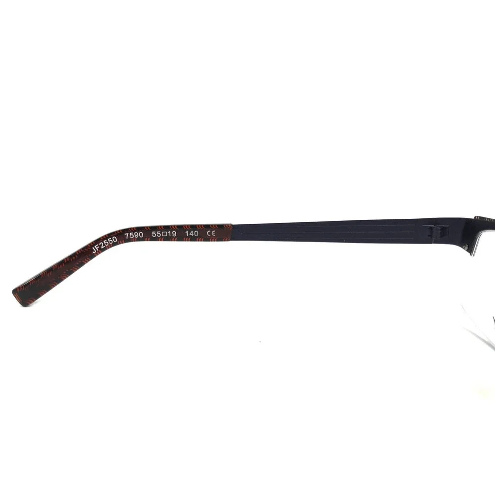 J.F. Rey Eyeglasses Frames JF2550 7590 Brown Blue Rectangle Half Rim 55-19-140